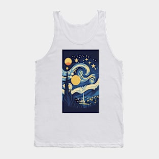 Starry Night Reverie: Van Gogh's Celestial Symphony Tank Top